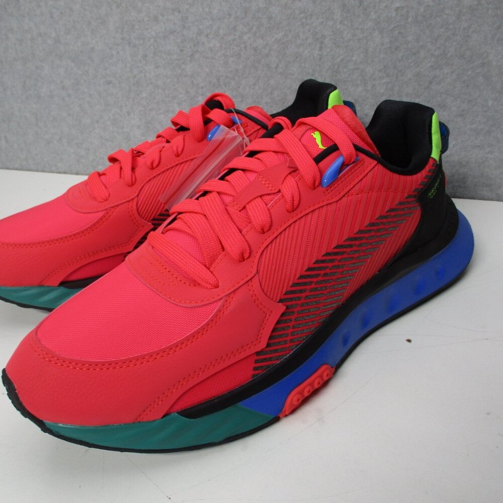 Puma Wild Rider Dazed Mens Sz 11 Sunblaze Bright Red Blue Green